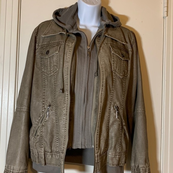 Come Together California CTC Vegan Leather Jacket with Knit Insert - Picture 1 of 15